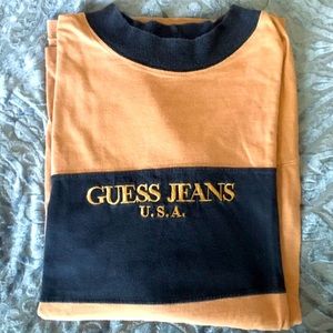 GUESS JEANS USA 🇺🇸 Vintage 1991 Long Sleeve Shirt~RARE Color Pattern- Size:XL
